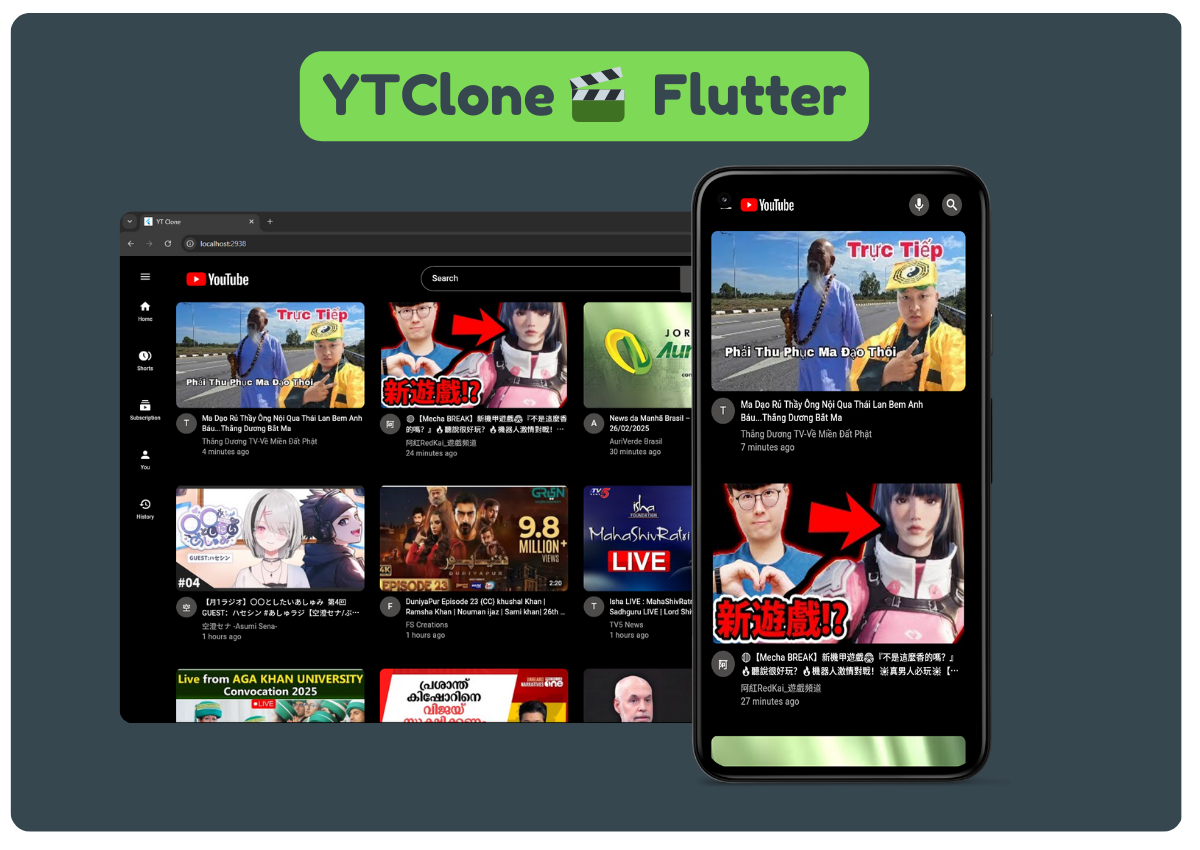 YTClone 🎬 Flutter
